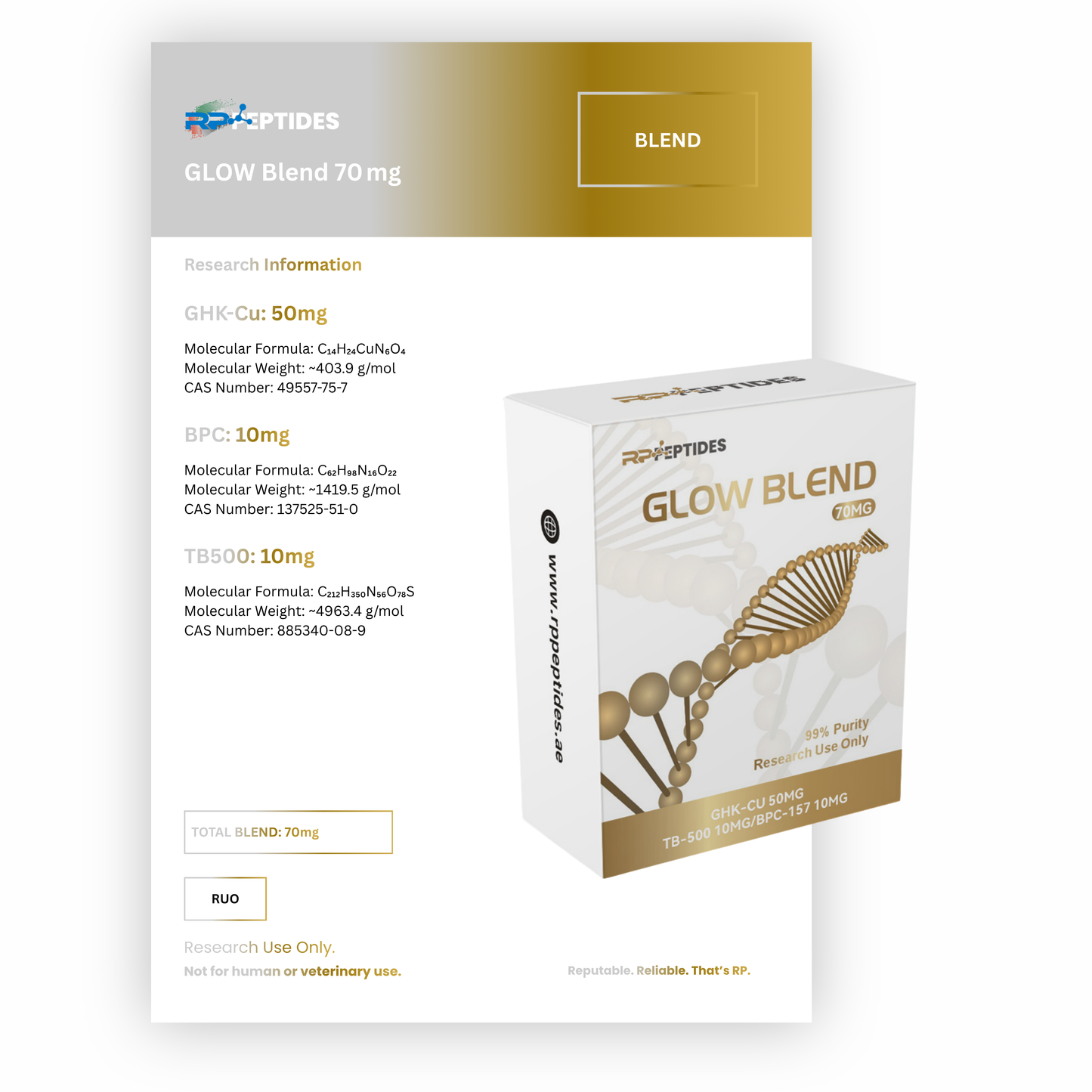 GLOW Blend 70 mg: Research only