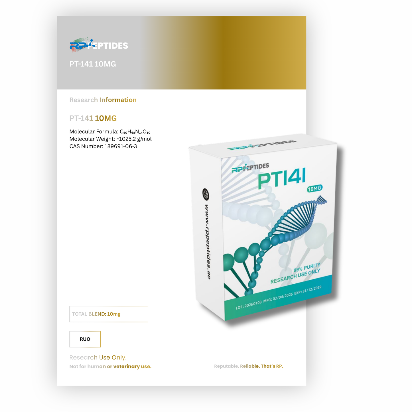 PT-141 10MG : Research Only