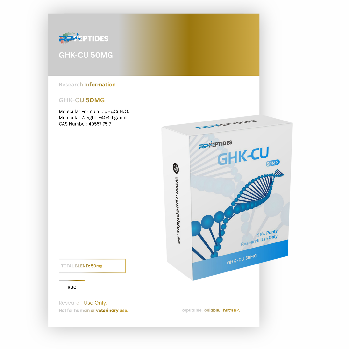 GHK-CU 50MG : Research Only