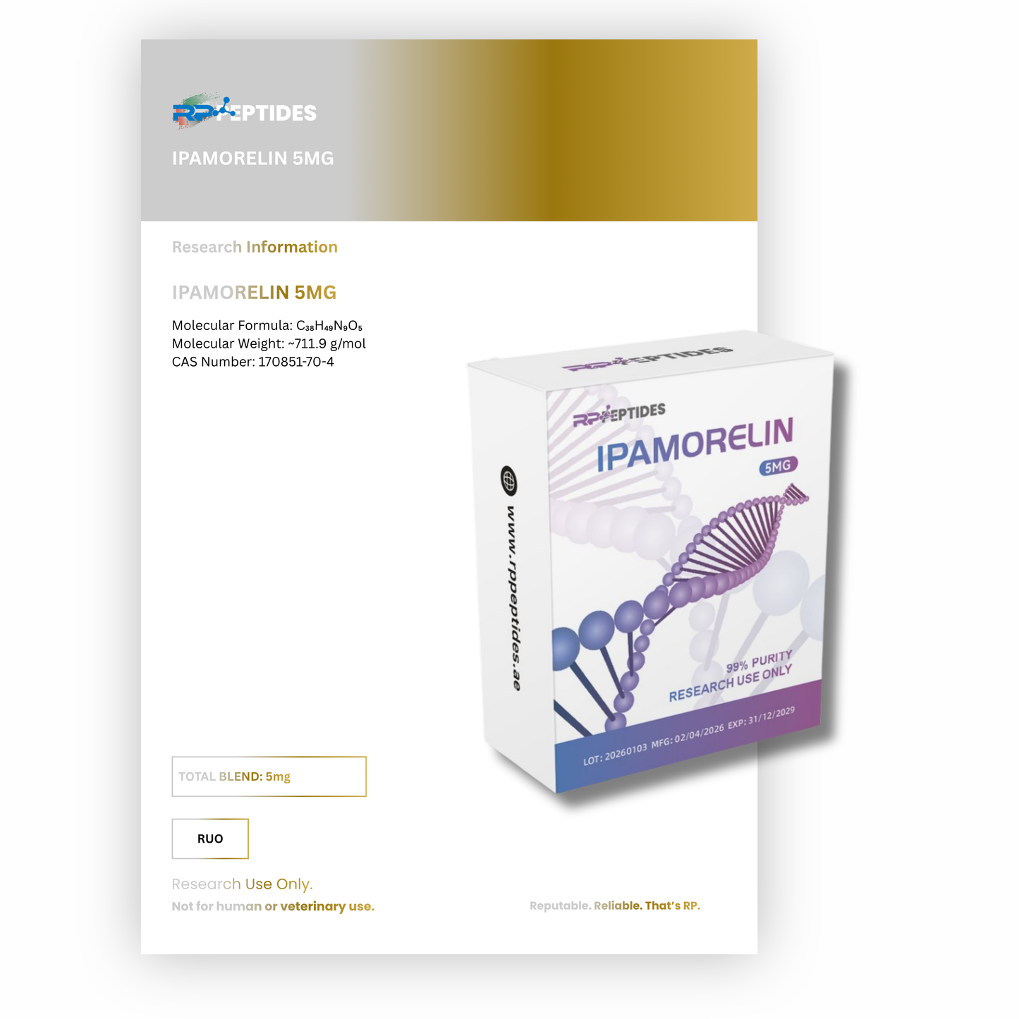 IPAMORELIN 5MG : Research Only