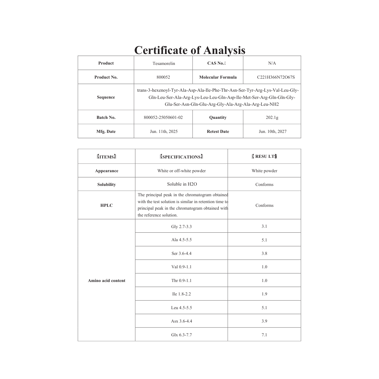 TESAMORELIN 5MG : Research Only